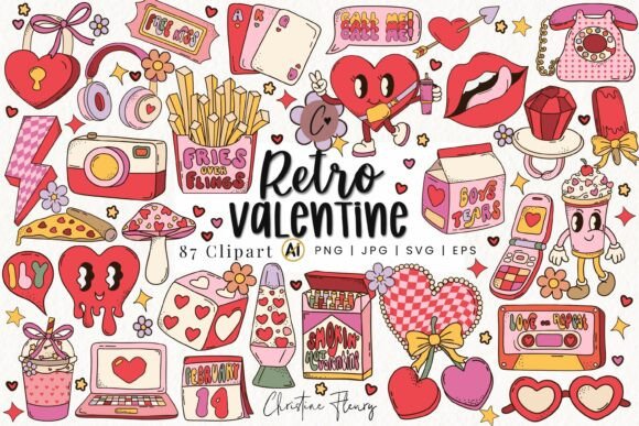 87 Retro Valentine Clipart: A Designer's Review