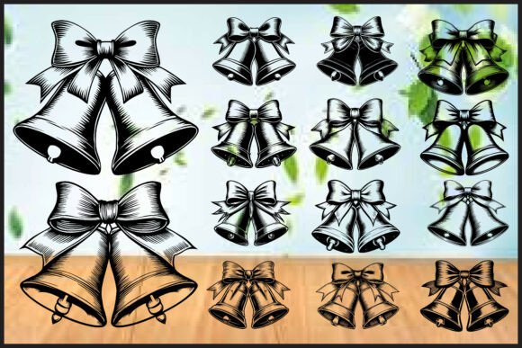 Bell Ribbon Silhouette Bundle: A Versatile Graphic for Holiday Branding