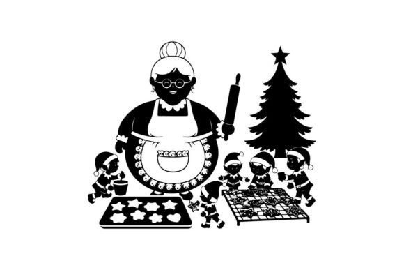 Black Woman Baking Christmas Cookies: A Versatile Graphics Asset