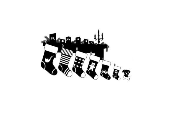 Christmas Stockings Silhouette: A Festive Embroidery Design
