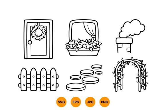 Cottage Garden SVG Clipart: A Cheerful Graphics Asset for Local Brands
