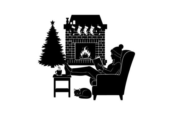 Cozy Silhouette of Person by Christmas T