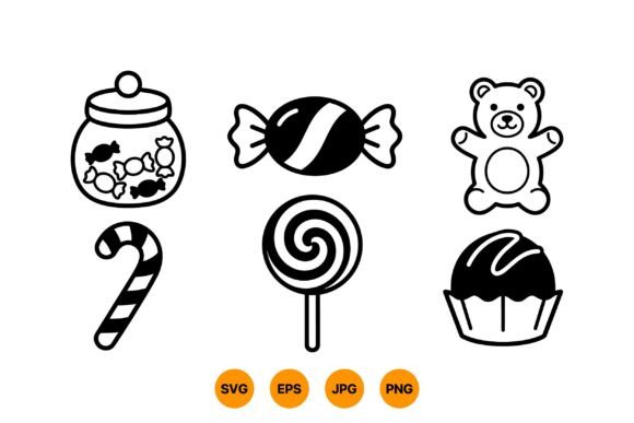 Cute Candy Clipart Collection: A Sweet Graphics Addition