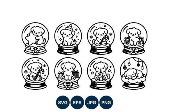 Cute Puppy Holiday Snow Globe Line Art: A Graphics Review