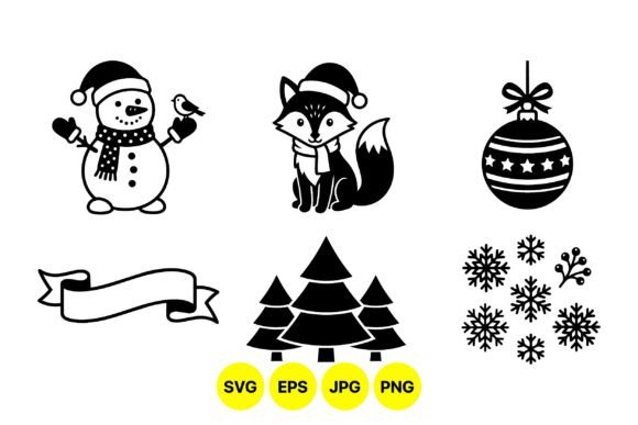 Cute Winter Holiday SVG Clipart: Elegant Graphics for Illustrations
