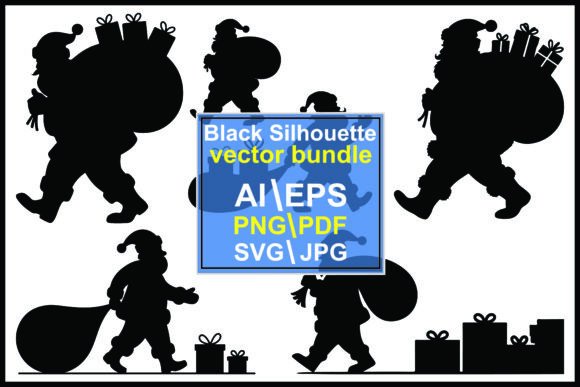 Enhancing Christmas Content with Silhouettes Santa Claus Graphics