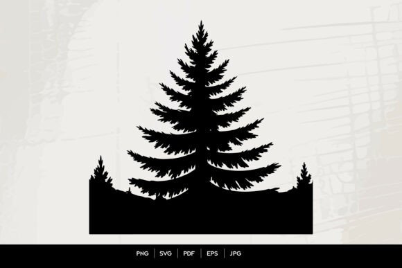 Evaluating Pine Tree Forest Silhouette SVG