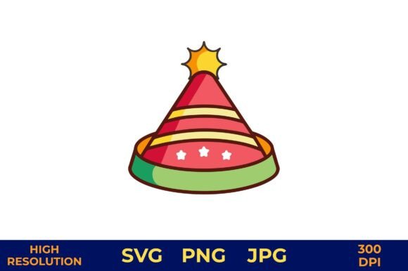Festive Party Hat: A Joyful Embroidery Design