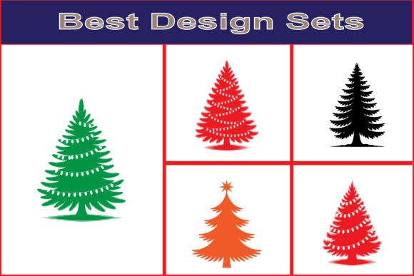 Festive Tree Illustration Set: A Freebie for Creative Graphics