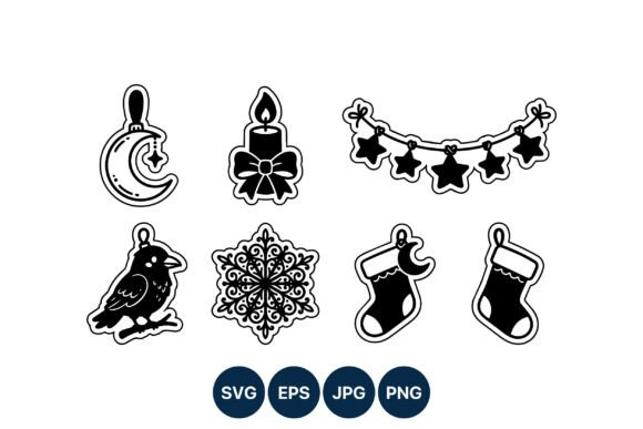Holiday Candle Moon Star Vector Icons for Creative Graphics