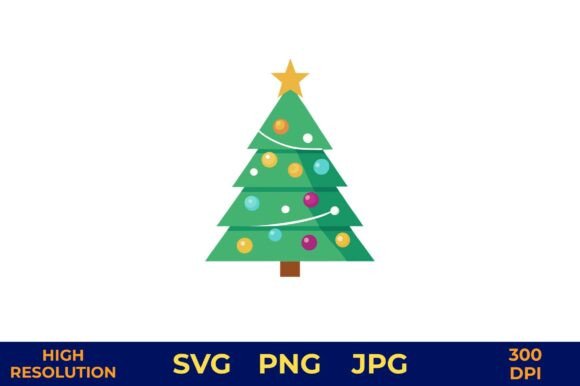 Holiday Tree with Colorful Decorations: A Festive Graphics Must-Have