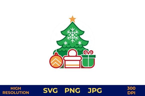 Holiday Tree with Presents: A Festive Embroidery Design