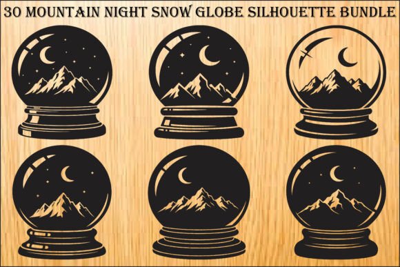 Mountain Snow Globe SVG Bundle: Perfect for Creative Graphics