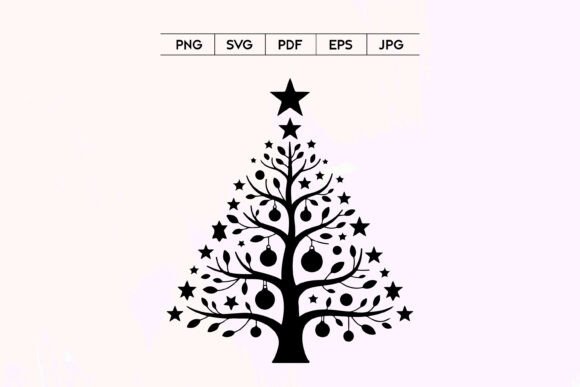 Ornamental Christmas Tree with Baubles: A Festive Graphics Asset