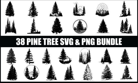 Pine Tree SVG PNG Bundle: A Versatile Graphic for Local Brands