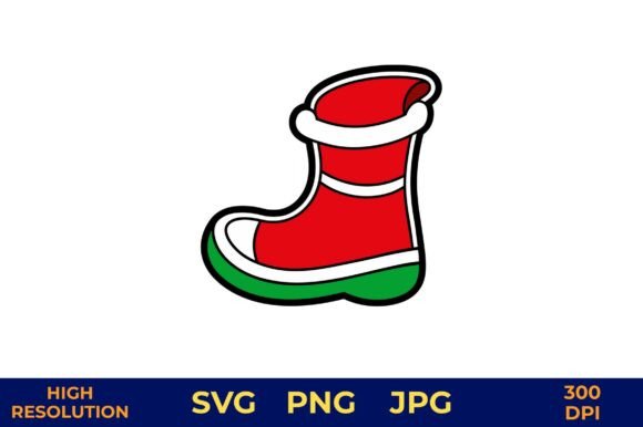 Red Boot with Green Sole: A Festive Graphic for Local Brands