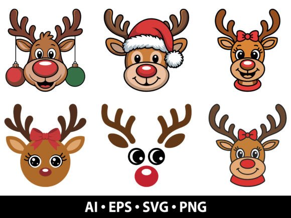 Reindeer Vector SVG Bundle: Perfect for Festive Graphics
