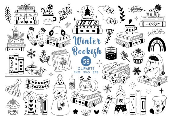 Review: Black Winter Bookish Clipart for Graphics & Illustrations
