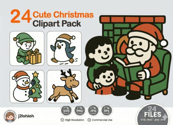Review: Cute Christmas Set 01 24 SVG PNG EPS