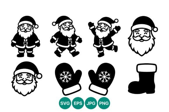 Review: Santa Claus Black and White Icon Set for Local Branding