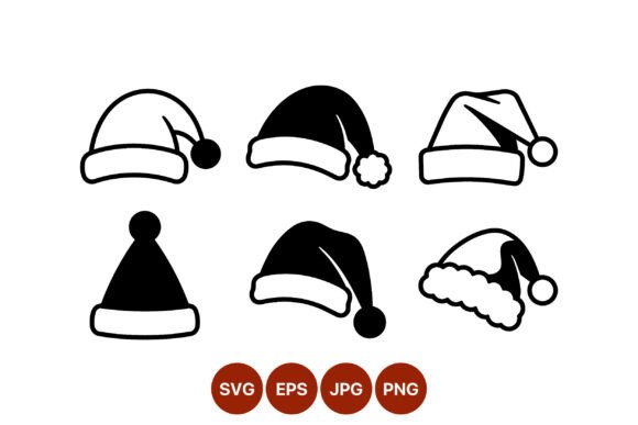 Reviewing Santa Hat Silhouettes for Creative Graphics