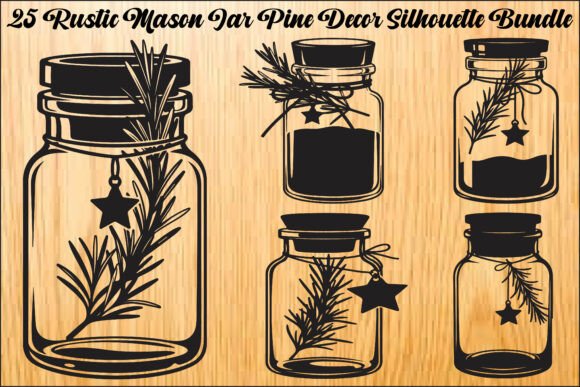 Rustic Mason Jar Pine Bundle: A Cozy Embroidery Must-Have
