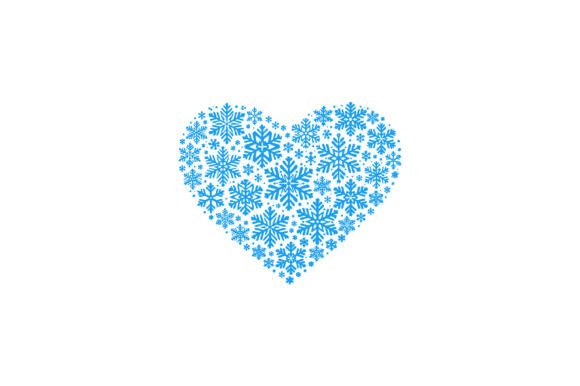 Snowflake Heart Winter Love Design: A Charming Graphics Asset