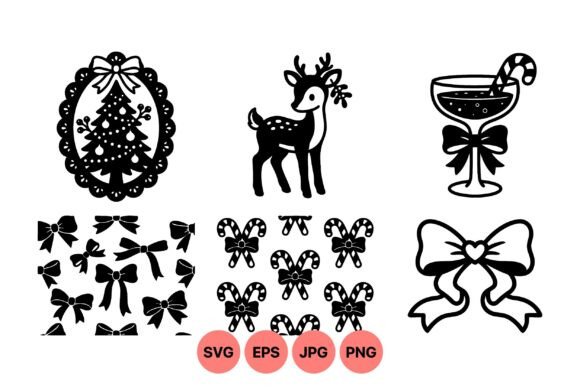 Vintage Christmas Holiday Clipart for Graphics & Illustrations