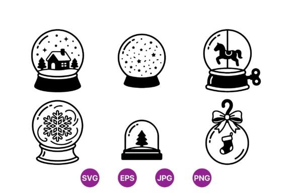 Vintage Snow Globe Vector Set: A Must-Have for Holiday Graphics