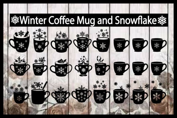 Winter Coffee Mug and Snowflake: A Freebie for Creative Graphics