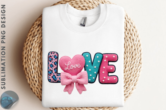 Yarn Crochet Love Valentines PNG: A Charming Graphics Asset